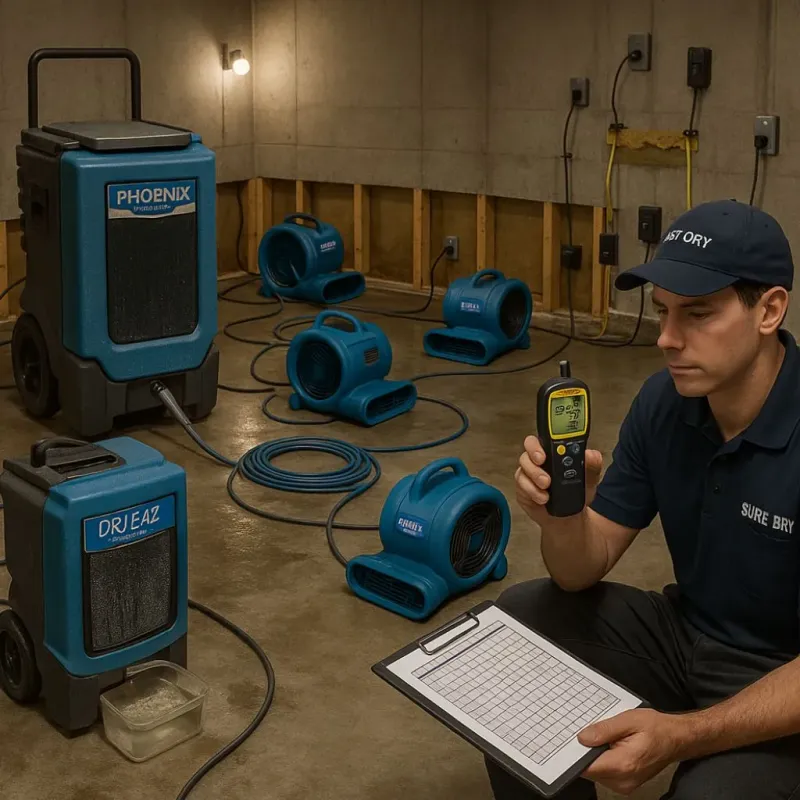 Structural Drying and Dehumidification process in Ocean County, NJ